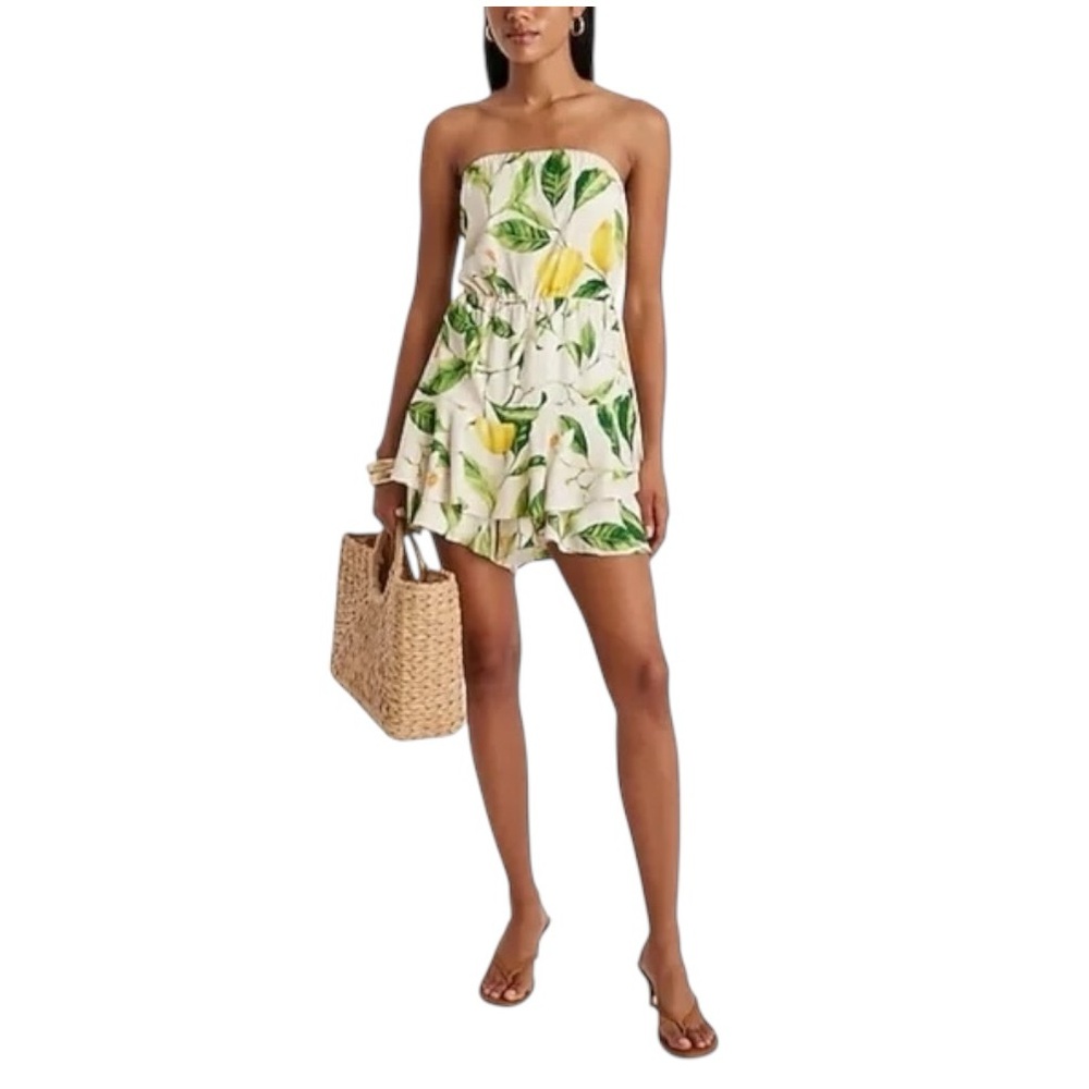 Express Sleeveless Lemon Romper size small